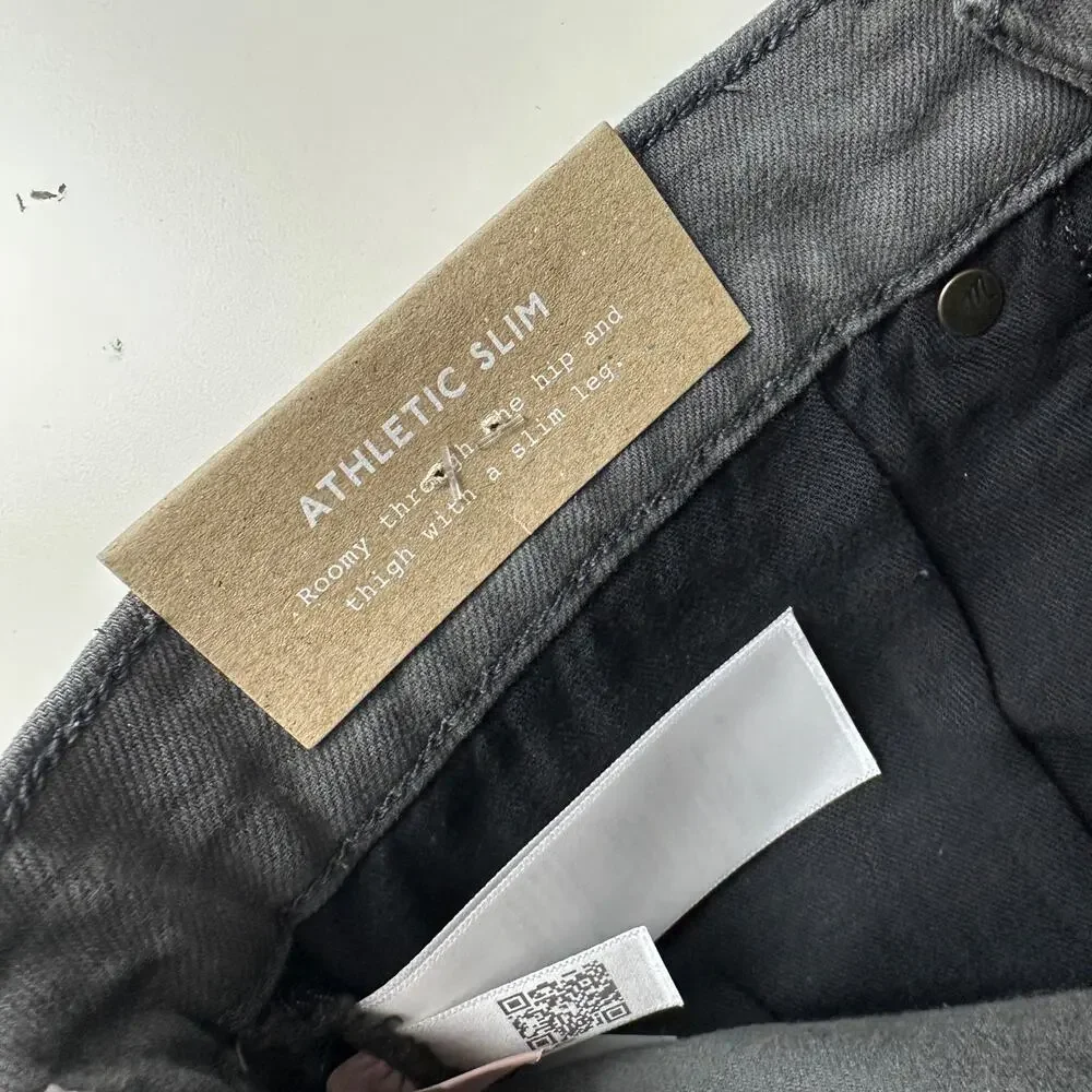 Madewell Garment Dyed Athletic Slim Jeans Thunder Cloud Gray Mens W 30 L 32 NWT